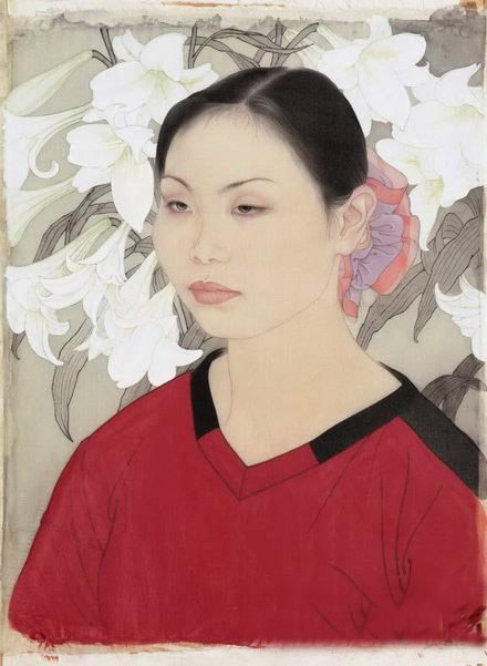 著名工笔人物画家何家英笔下的美人(组图)