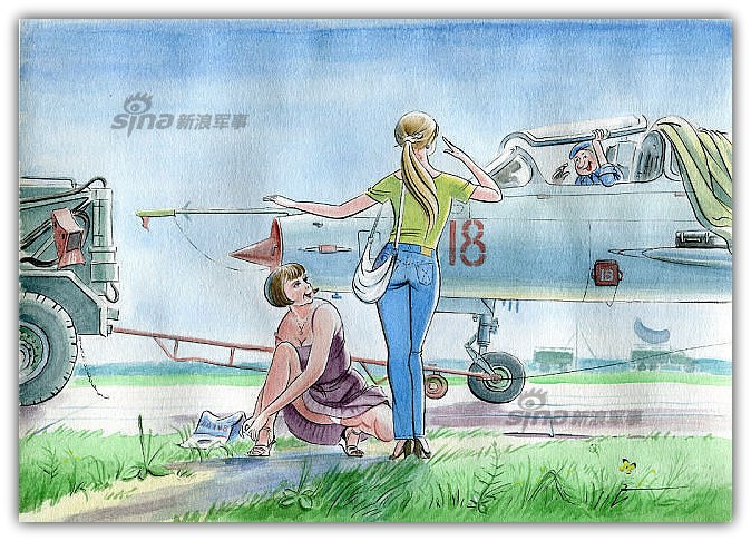 组图:前苏军地勤手绘兵营生活 餐厅的<em>妹子胸</em>真