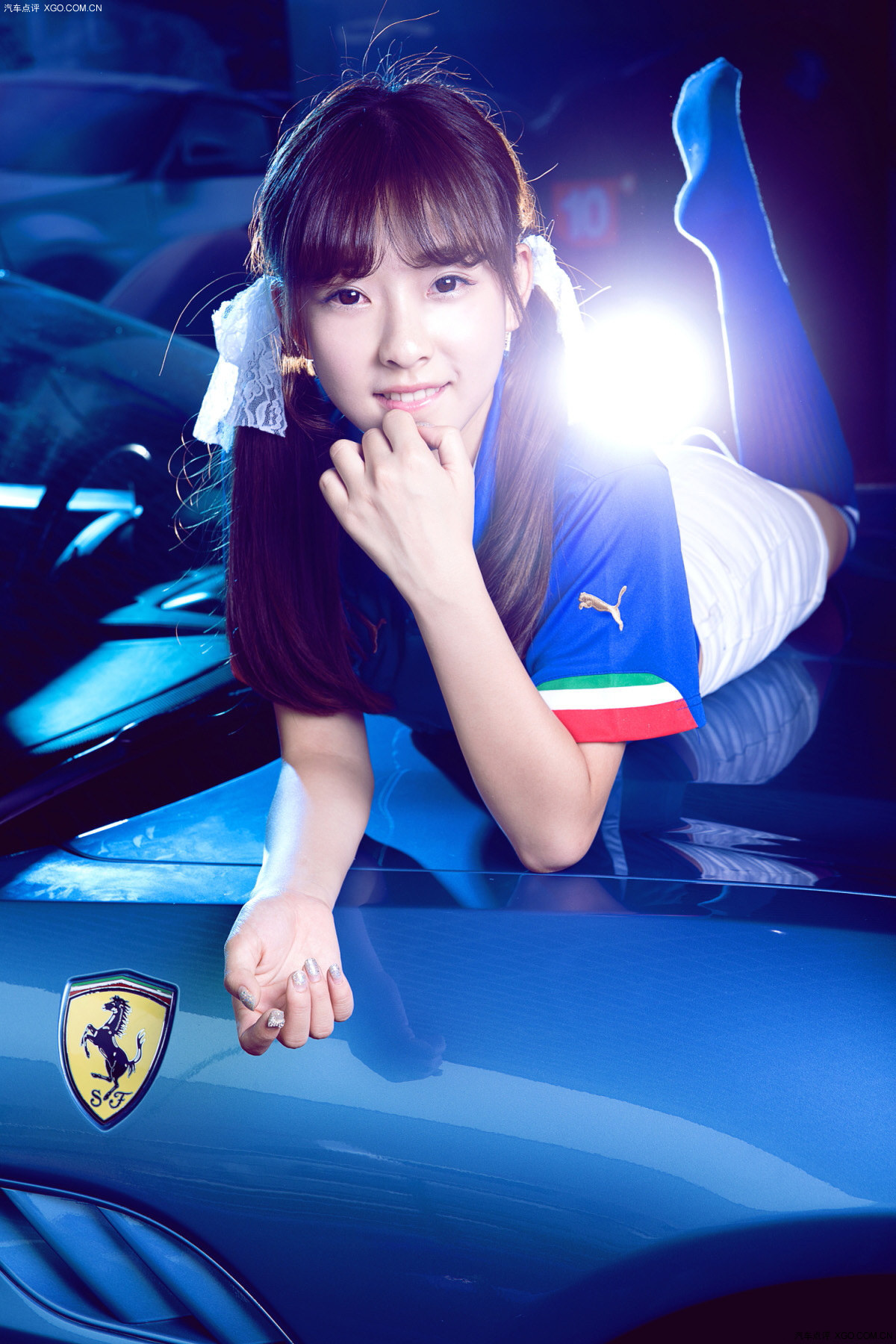 清纯小美女撒娇霸气男友法拉利